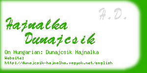 hajnalka dunajcsik business card